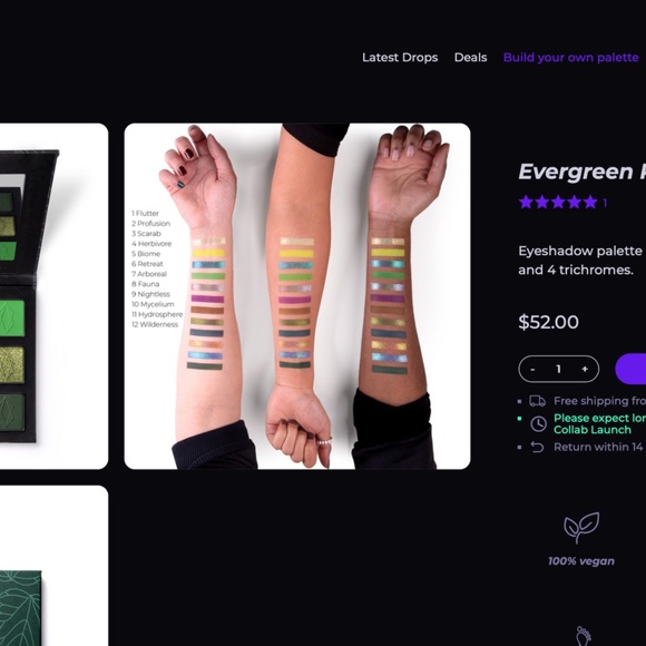 Lethal Cosmetics "Evergreen" eyeshadow palette - Picture 5 of 8